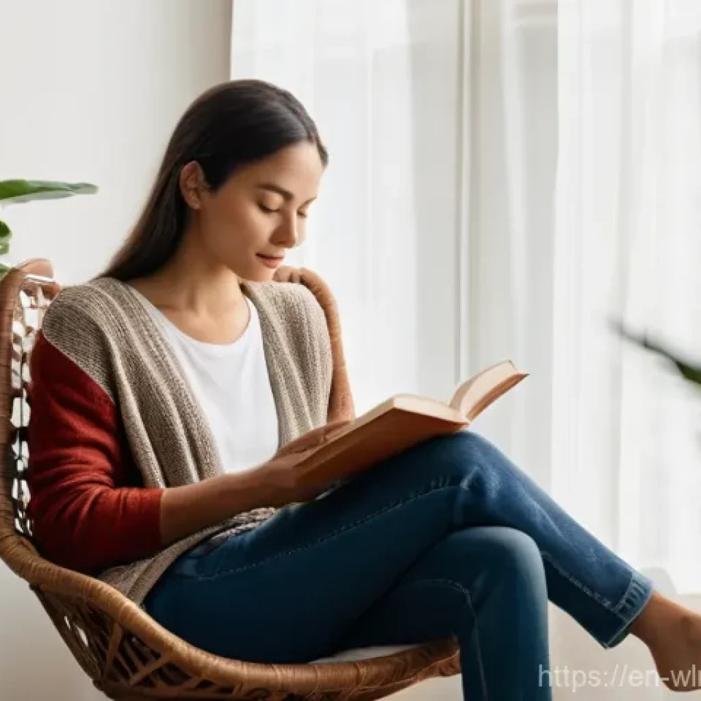 정신적 스트레스 관리 방법 - **Prompt: Serene Digital Detox in a Cozy Corner**
    A young adult, perhaps in their late 20s or ea...