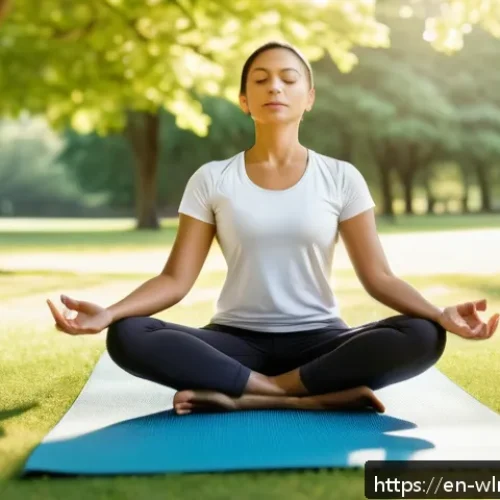 Home 17 홀리스틱 웰니스 교육 프로그램 소개 - A serene morning scene featuring a diverse group of adults practicing mindful breathing outdoors in ...